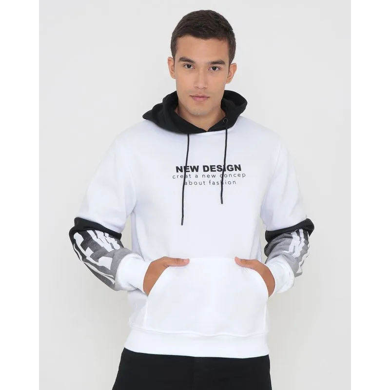 Blusão Moletom Masculino New Design Branco GG