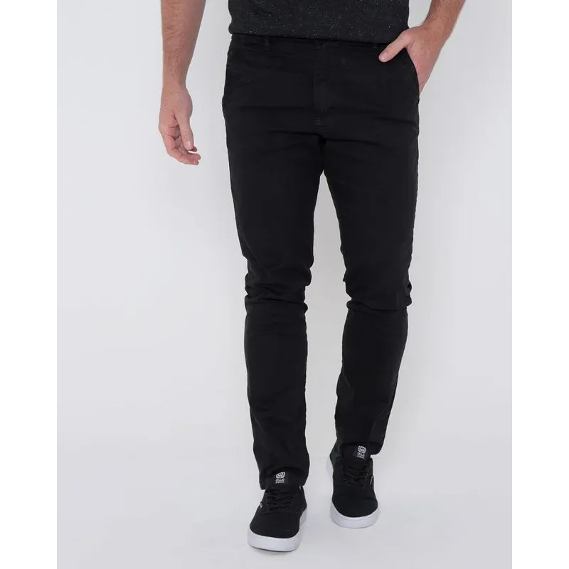 Calça Masculina Sarja Slim Preta 38