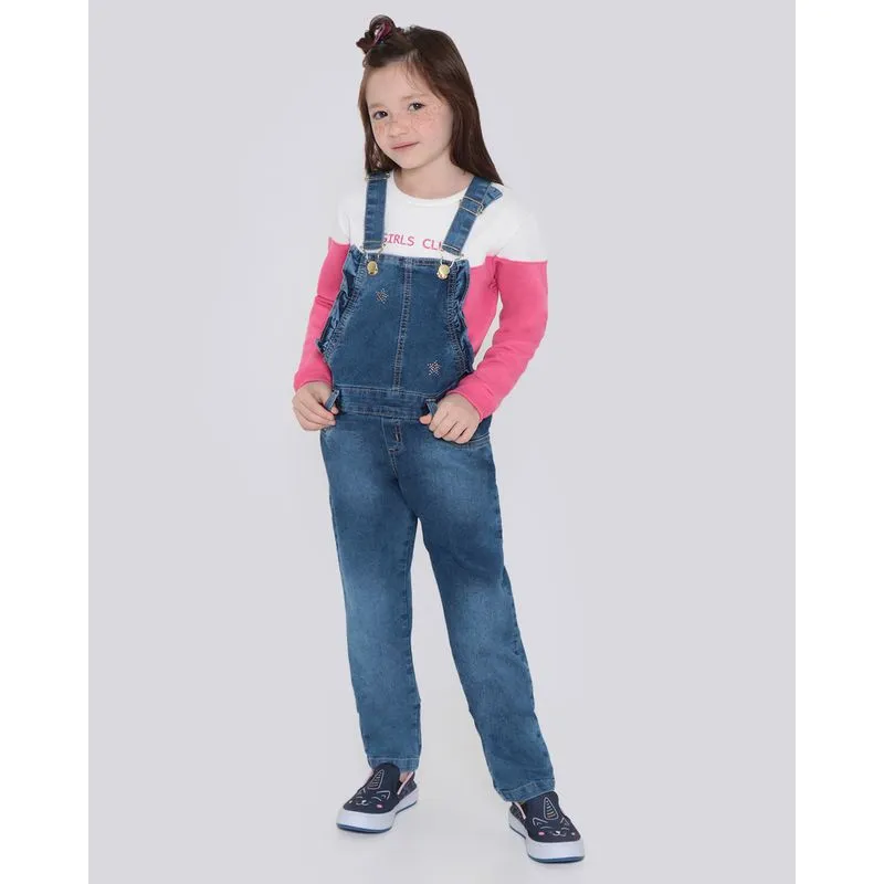 Macacão Jeans Infantil Azul 6