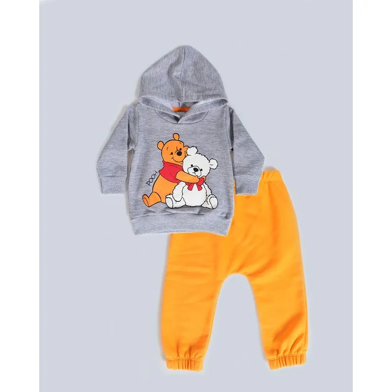Blusão Moletom Bebê Ursinho Pooh Disney Cinza Claro M