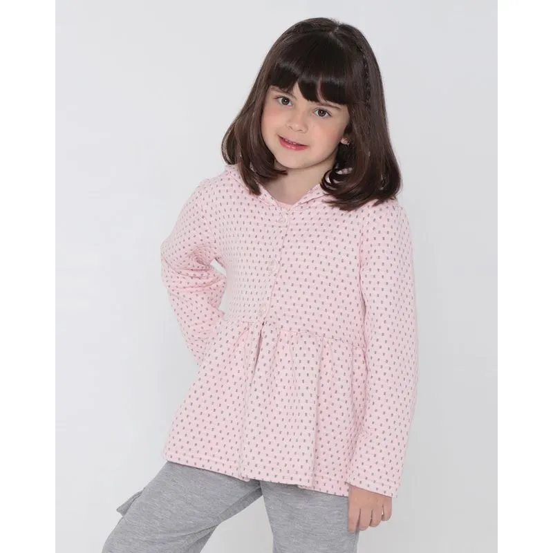 Casaco Infantil Matelassê Geométrico Rosa 4