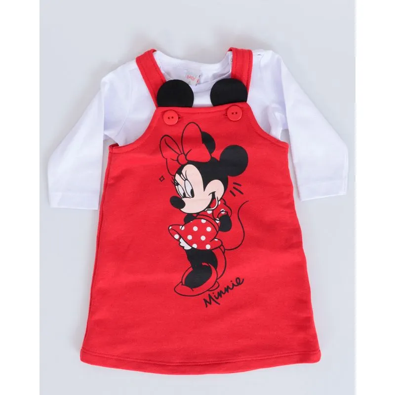 Salopete Moletinho Bebê Disney Minnie Mouse Vermelho G