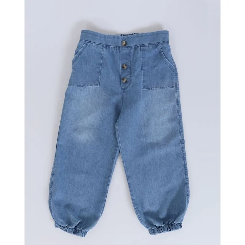 Calça Jeans Bebê Jogger Azul Clara 1