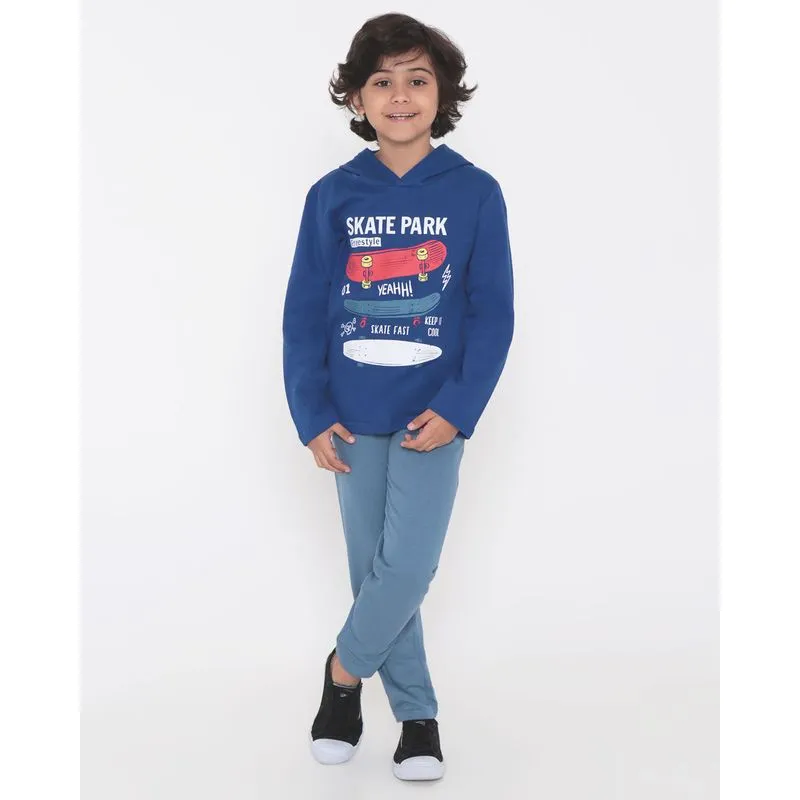 Conjunto Moletom Infantil Estampa Skate Park Azul 4