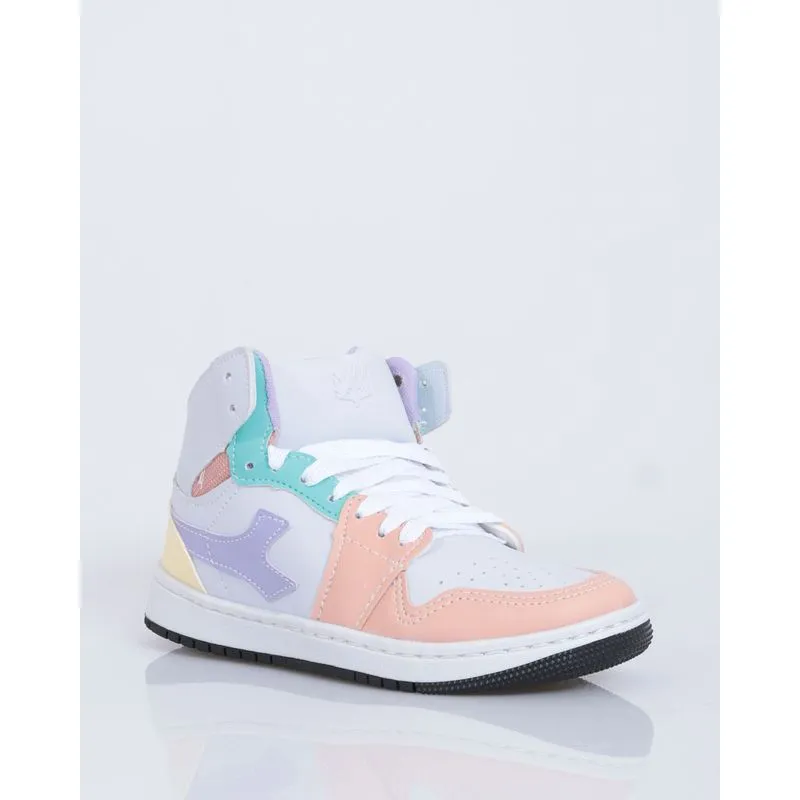 Tênis Infantil Casual Alto Recortes Branco 29