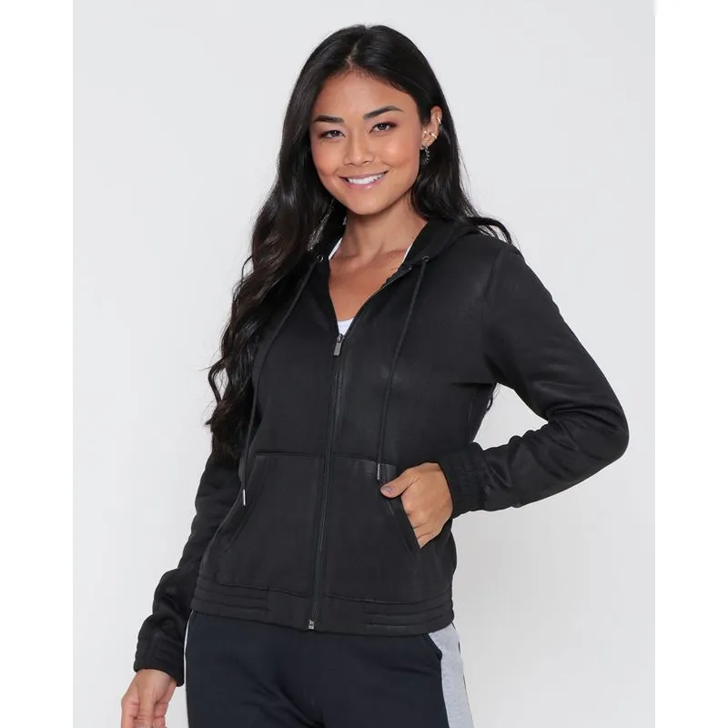 Casaco Moletom Feminino Capuz Preto M