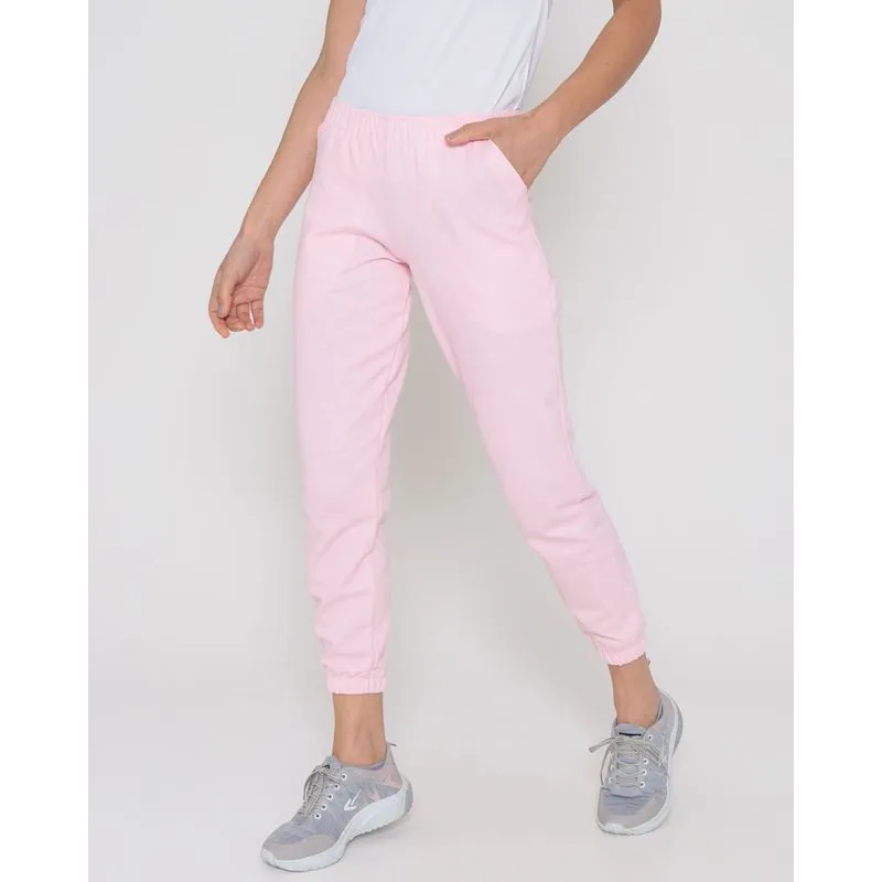 Calça Moletinho Feminina Fitness Rosa Claro G
