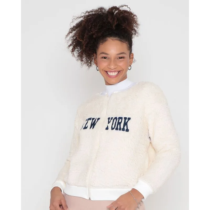 Casaco Feminino Pelinho New York Off White P