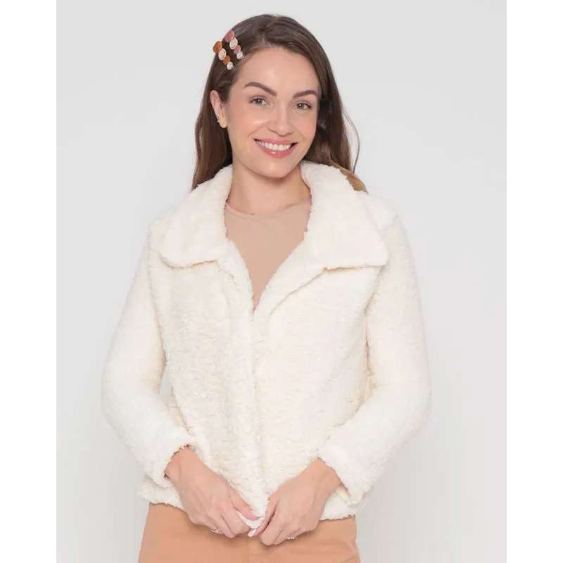 Casaco Feminino Sherpa Off White M