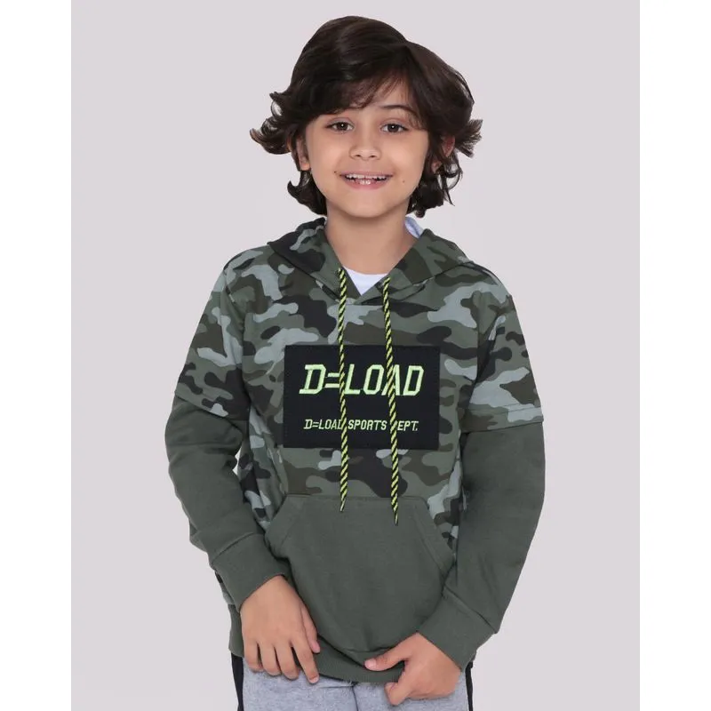 Blusão Moletom Infantil Camuflado Verde 8