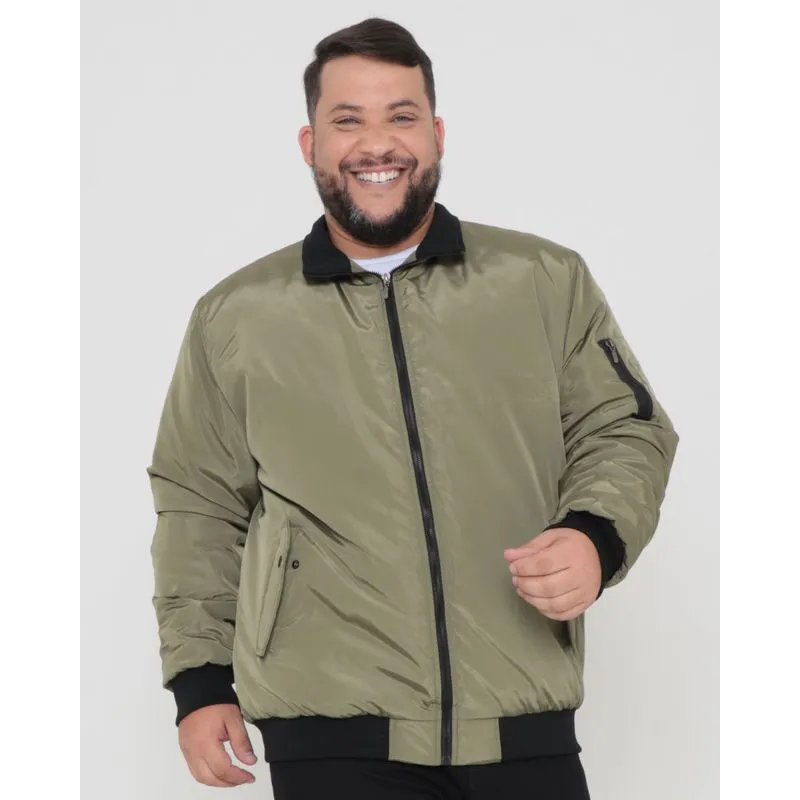 Jaqueta Masculina Plus Size Poliéster Verde G2