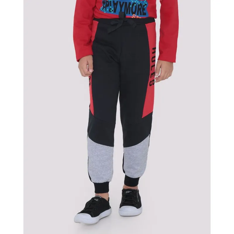 Calça Moletom Infantil Jogger Recorte NYC Preto 8
