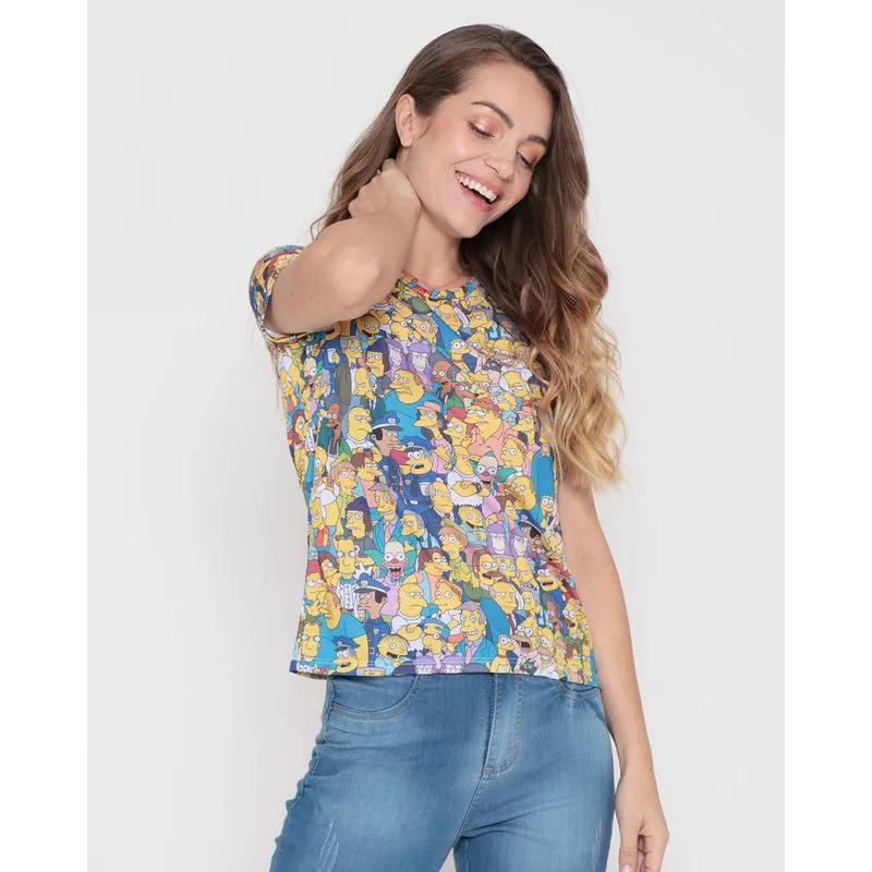 Camiseta Feminina Os Simpsons Azul M