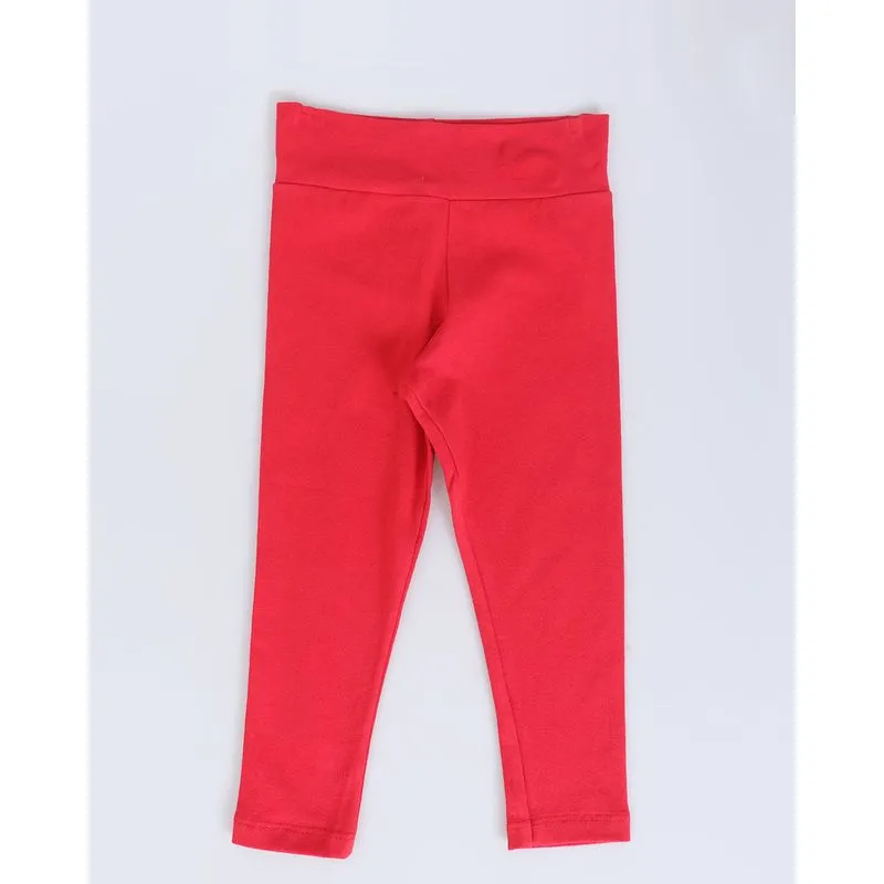 Calça Legging Bebê Básica Lisa Vermelho 1