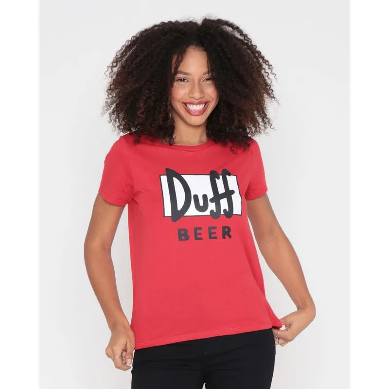 Camiseta Feminina The Simpsons Beer Vermelha G