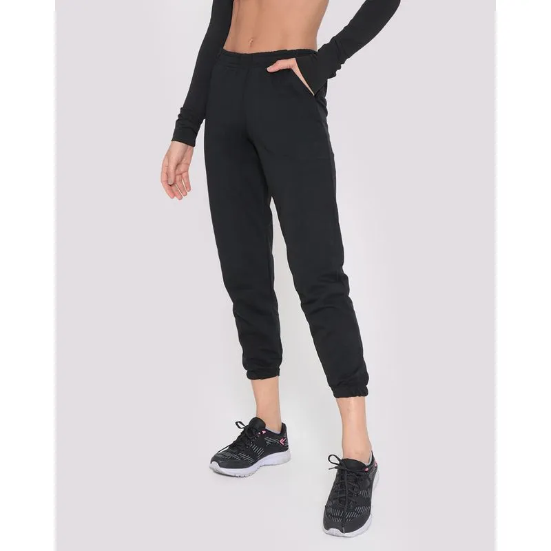 Calça Moletinho Feminina Fitness Preta M