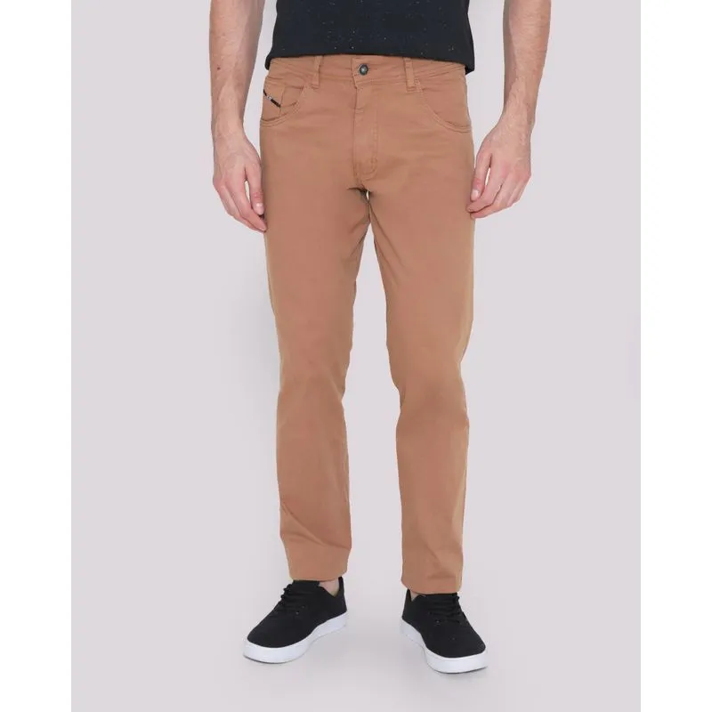 Calça Sarja Masculina Slim Marrom Claro 44