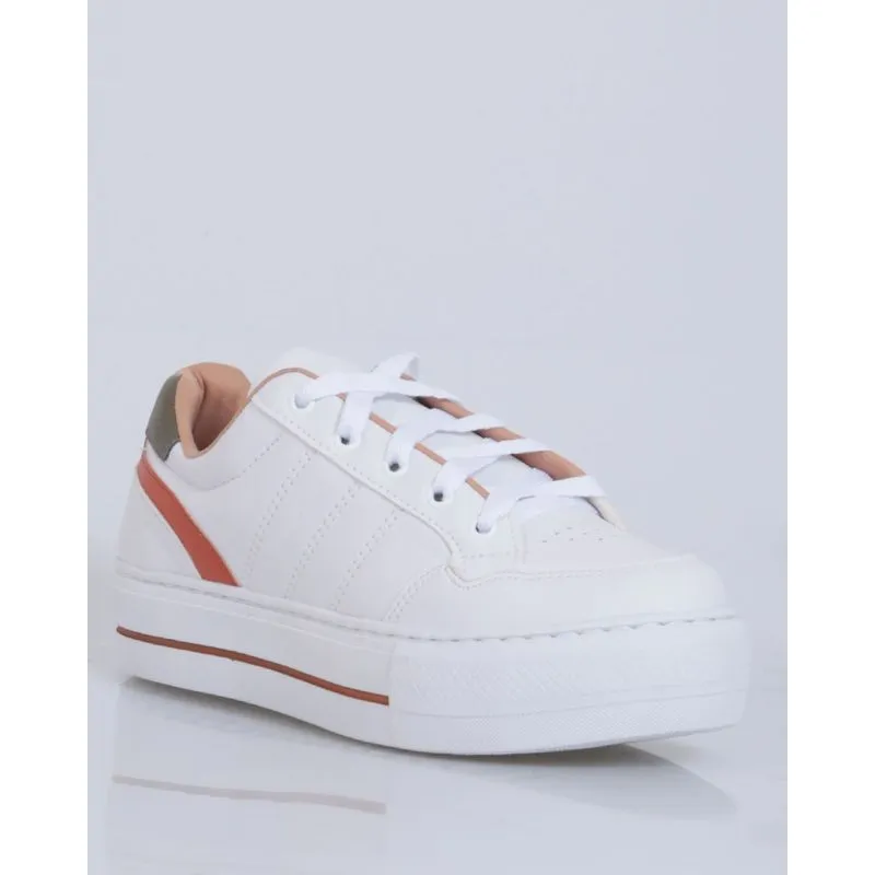 Tênis Casual Feminino Flatform Branco 35