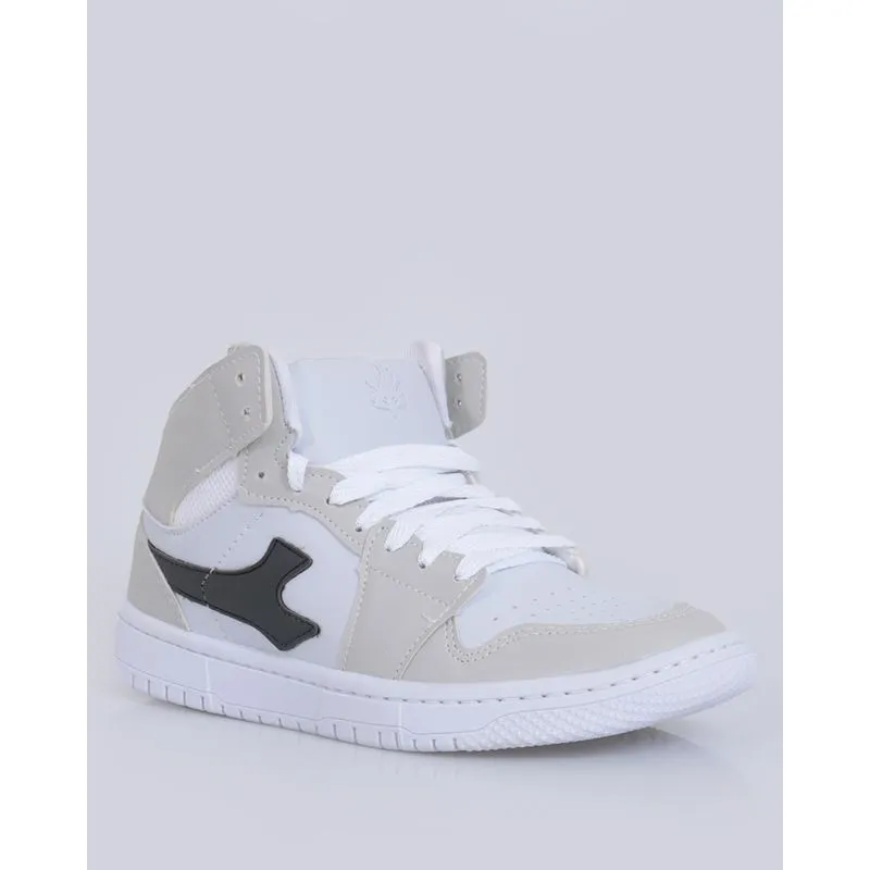 Tênis Feminino Casual Cano Alto Cinza Claro 40