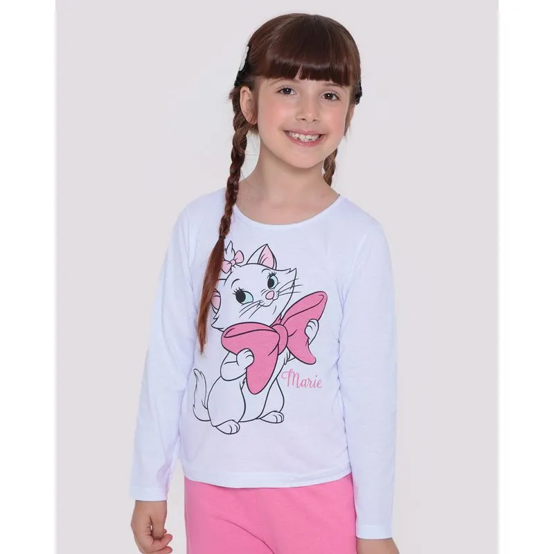 Pijama Infantil Longo Marie Disney Branco 10