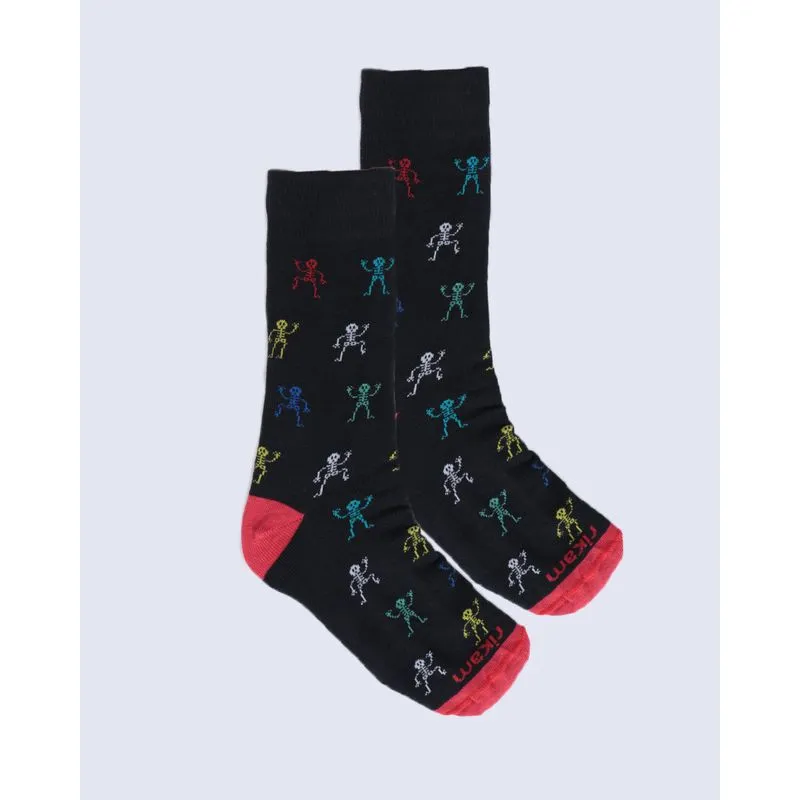 Meia Masculina Estampa Caveiras Preto 38 A 43