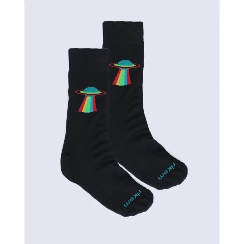 Meia Masculina Estampa Nave Preto 38 A 43