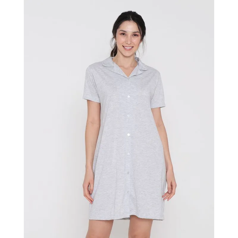 Camisola Feminina Manga Curta Mescla Cinza M