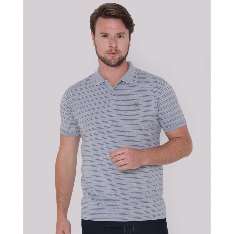 Polo Masculina Listrada Cinza G
