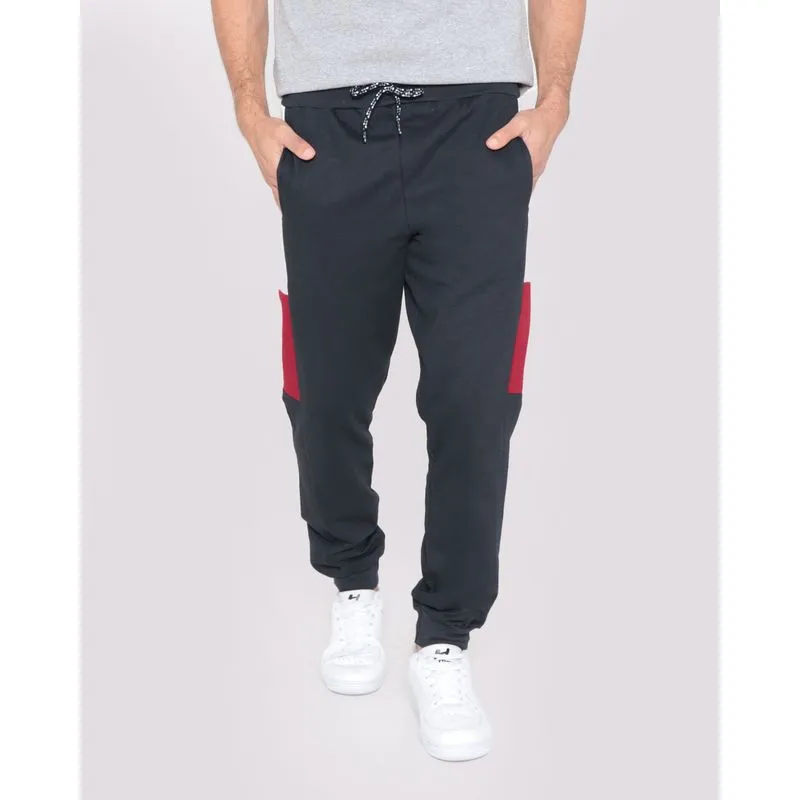 Calça Moletom Masculina Jogger Recorte Lateral Preta G