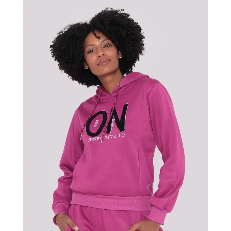 Conjunto Moletom Feminino Fitness Fitter Rosa Escuro M