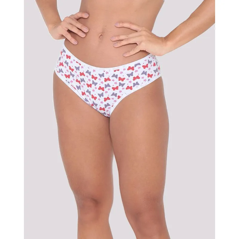 Calcinha Feminina Biquíni Algodão Borboleta Branca GG
