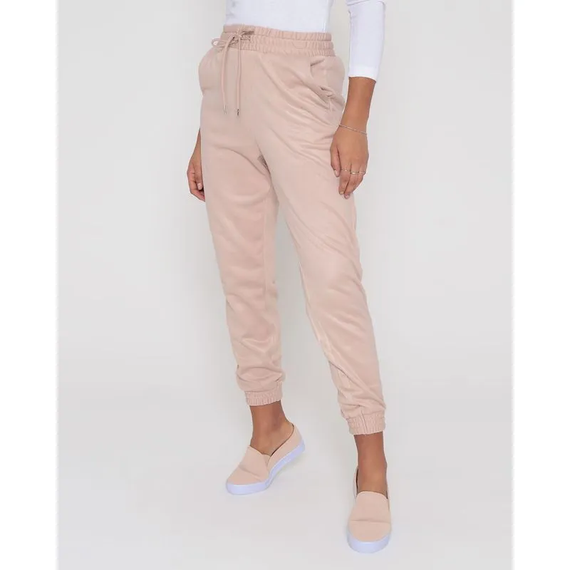 Calça Moletom Feminina Jogger Bege Claro GG