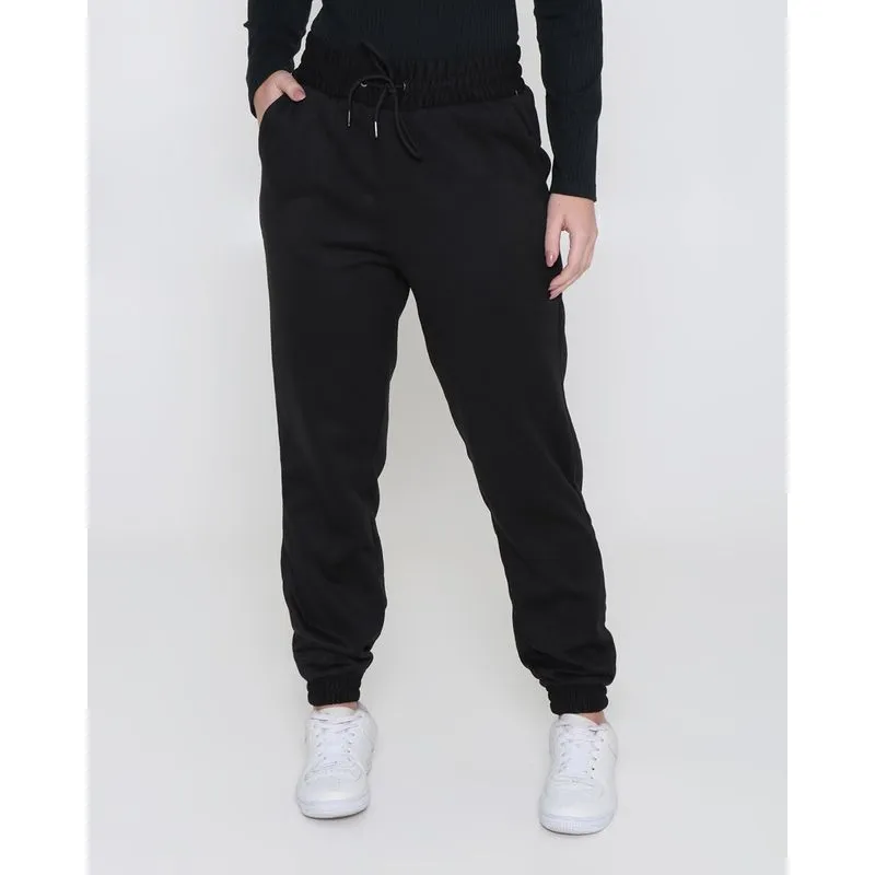 Calça Moletom Feminina Jogger Preta GG