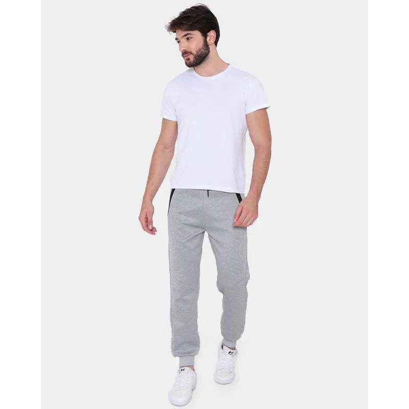 Calça Helanca Masculina Jogger Mescla Cinza Claro M