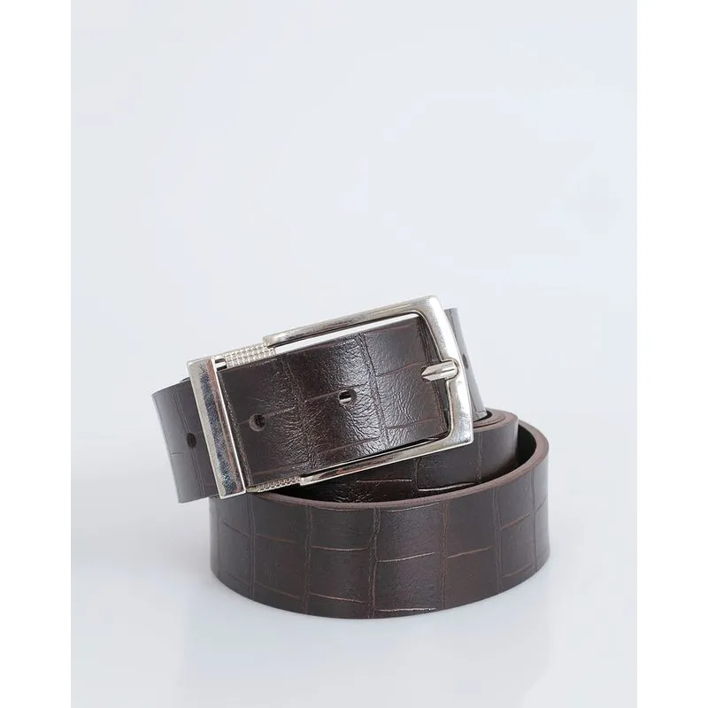 Cinto Masculino Casual Furinhos Marrom Médio UN