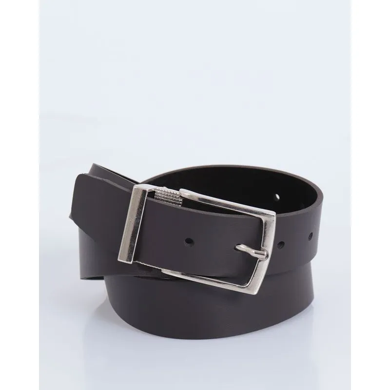 Cinto Masculino Social Liso Marrom UN