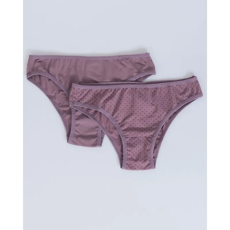Kit 2 Calcinhas Biquíni Poá Lilás M