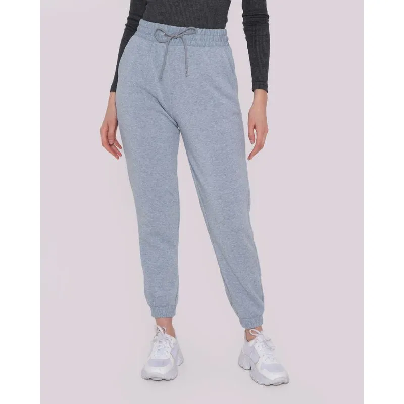 Calça Moletom Feminina Jogger Cinza GG
