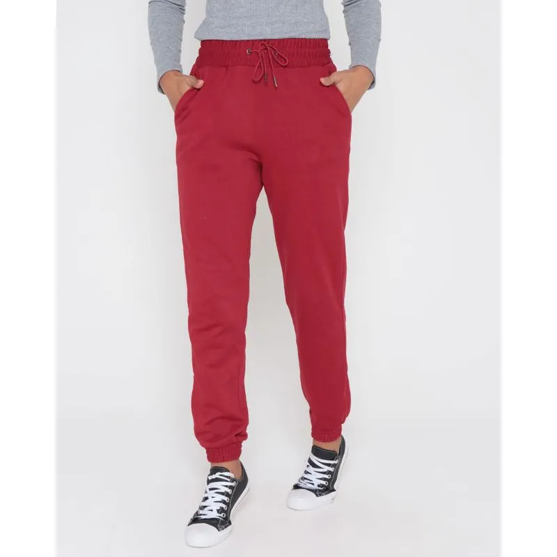 Calça Moletom Feminina Jogger Vermelha G