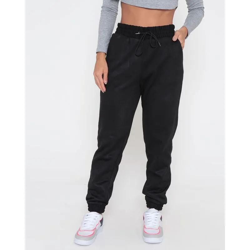 Calça Moletom Feminina Jogger Preta P