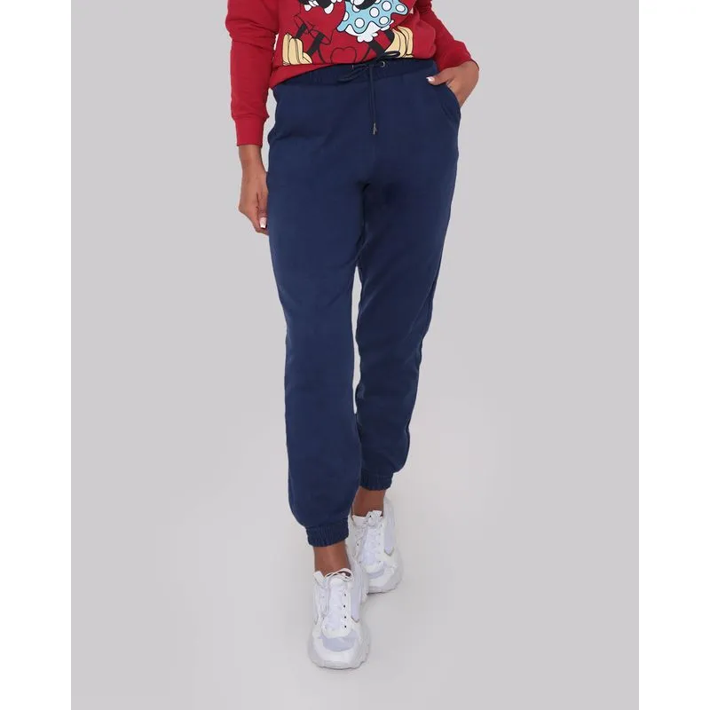 Calça Moletom Feminina Jogger Marinho M