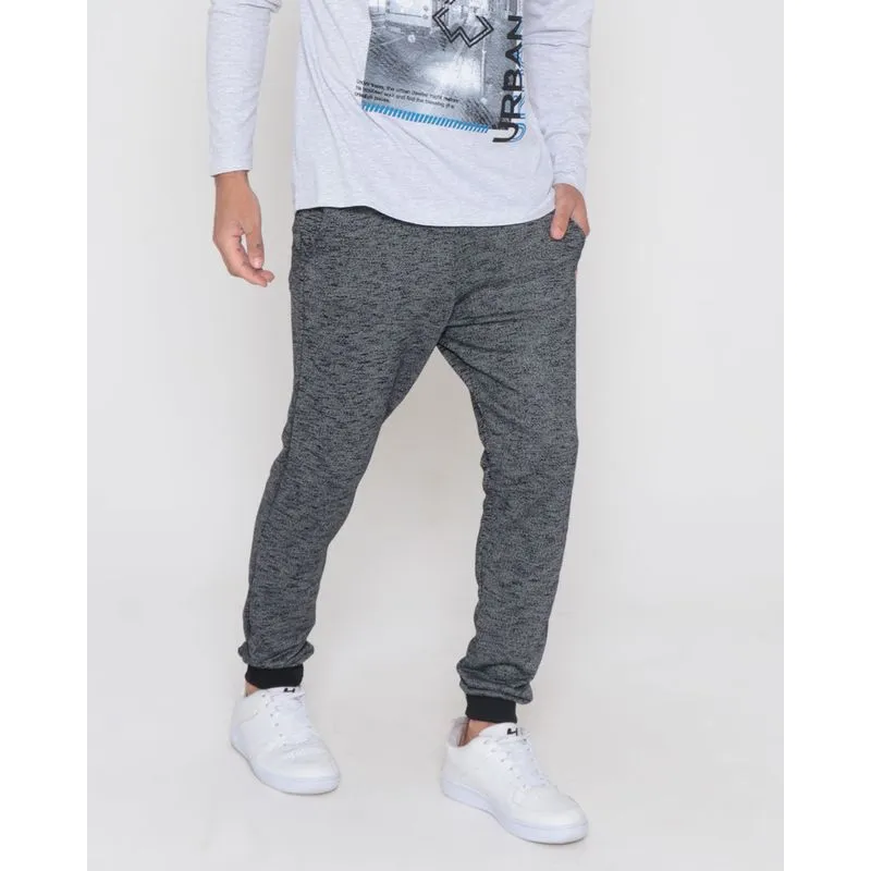Calça Moletinho Masculina Jogger Mescla Preta P