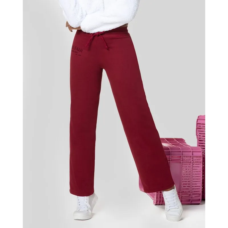 Calça Moletom Feminina Wide Leg Vermelha G