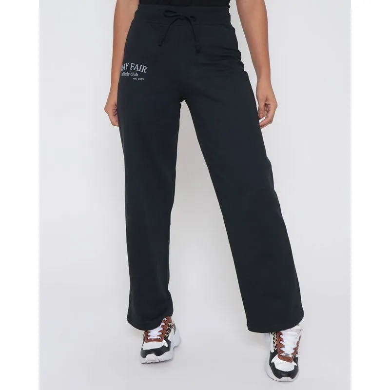 Calça Moletom Feminina Wide Leg Preta P