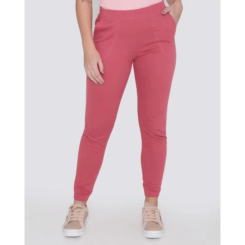 Calça Moletinho Feminina Jogger Rosa P