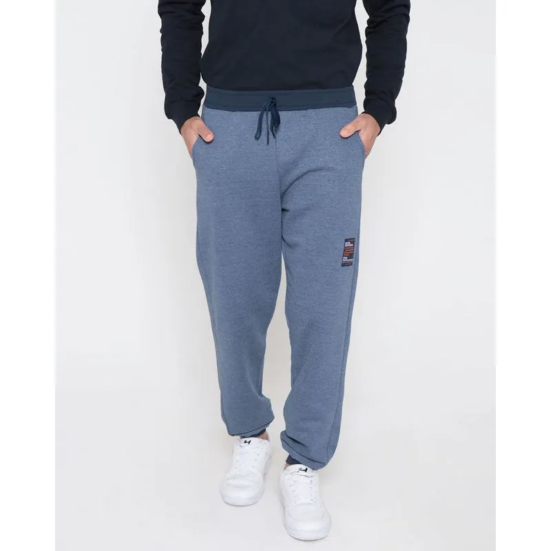 Calça Moletinho Masculina Jogger Mescla Marinho GG