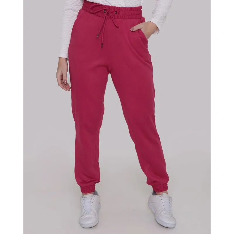 Calça Moletom Feminina Jogger Rosa M