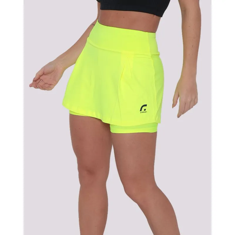 Short Saia Feminino Fitness Fitter Neon Verde P