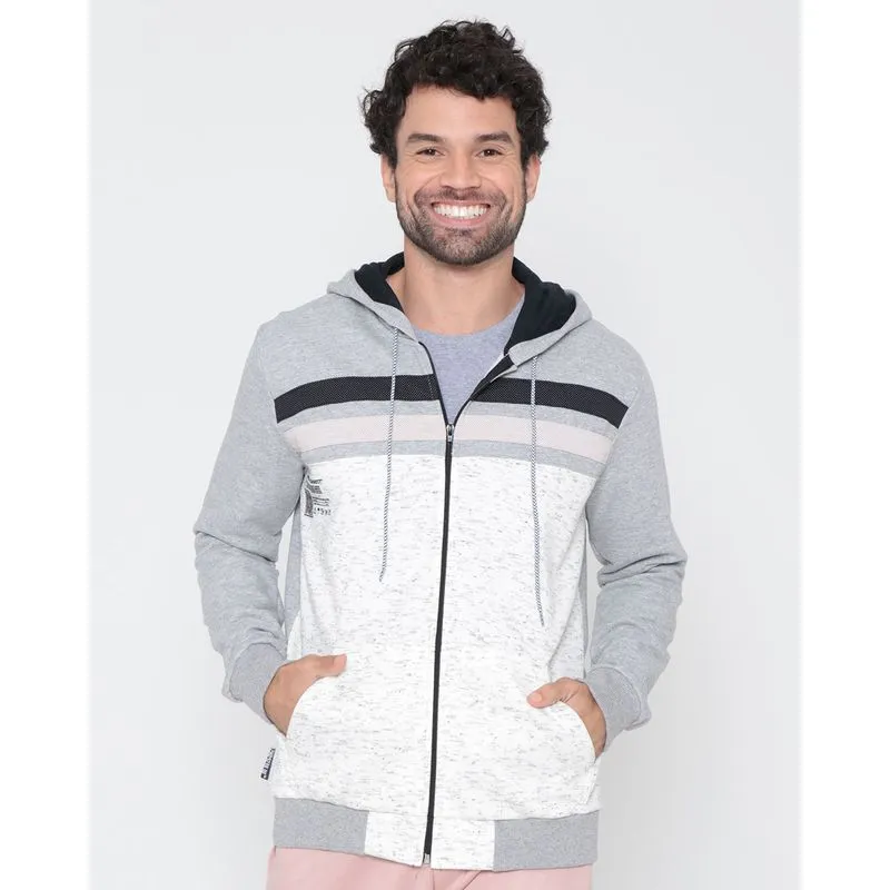 Casaco Masculino Moletom Gangster Flamê Cinza Claro P