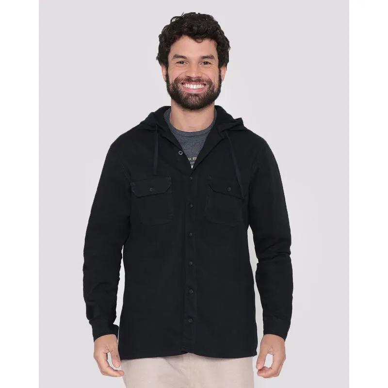 Camisa Masculina Sarja Capuz Preta GG